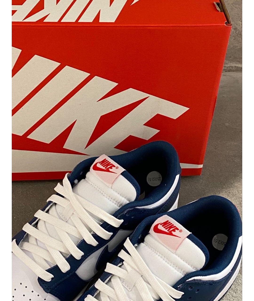 NIKE Синие кожаные кроссовки, фото 4