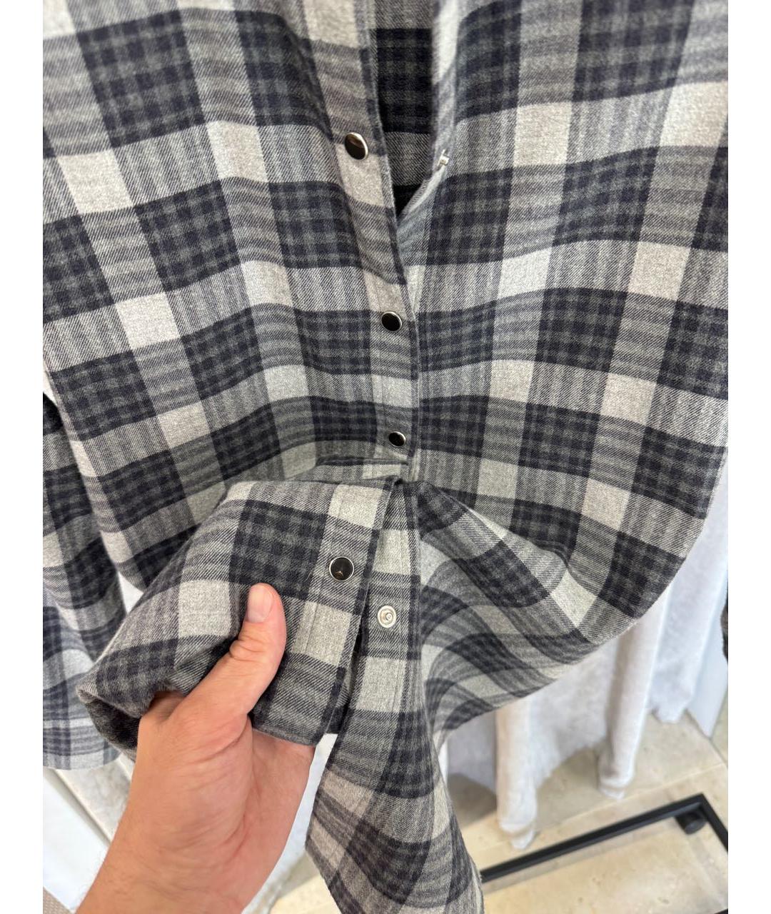 KITON Антрацитовая хлопковая рубашка, фото 4