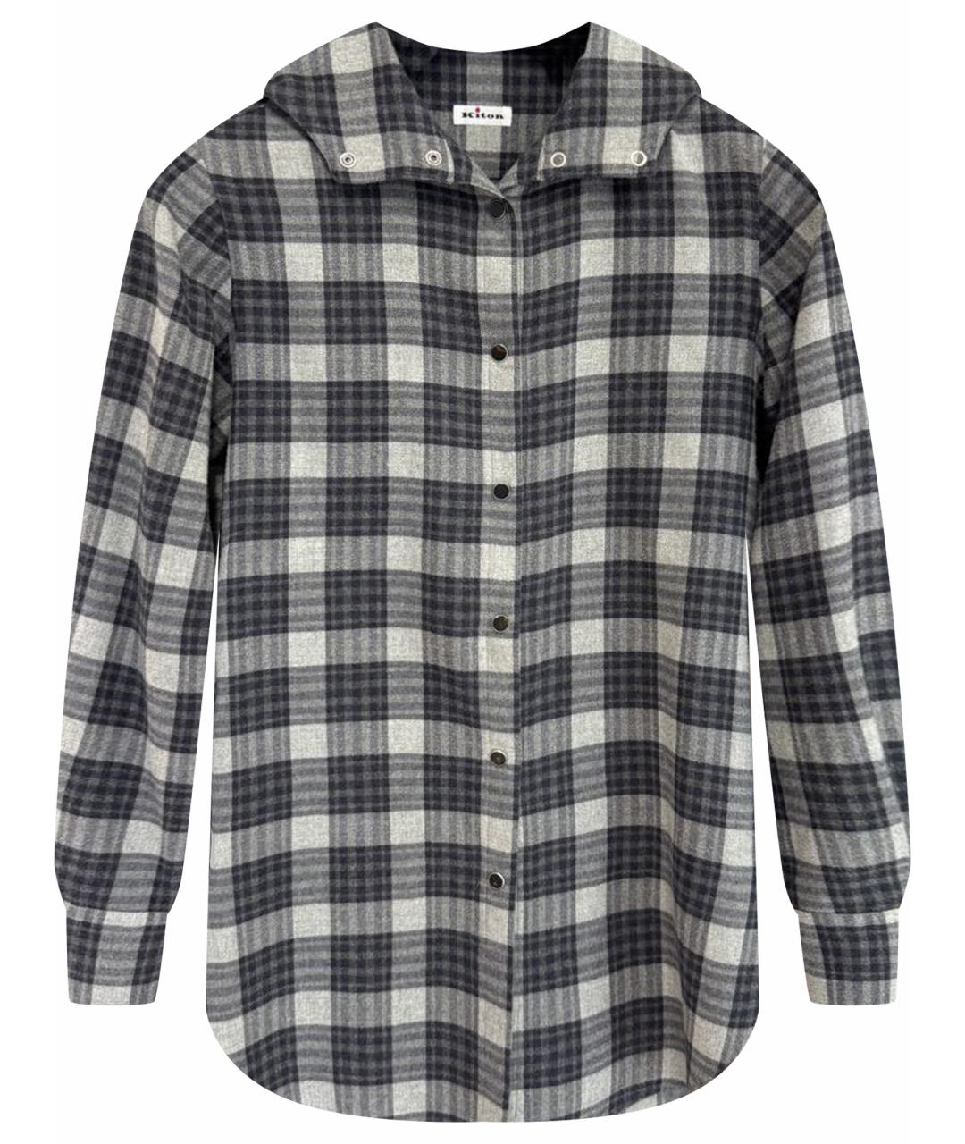 KITON Антрацитовая хлопковая рубашка, фото 1