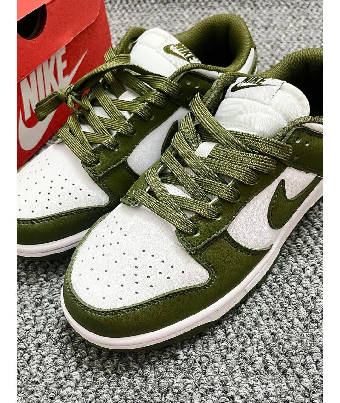 NIKE Зеленые кожаные кроссовки, фото 6
