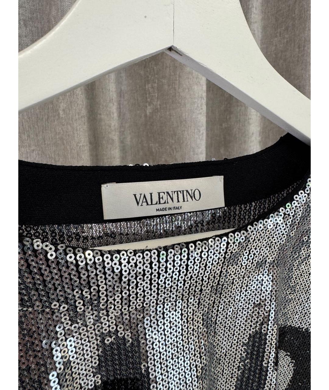 VALENTINO Антрацитовая синтетическая блузы, фото 3