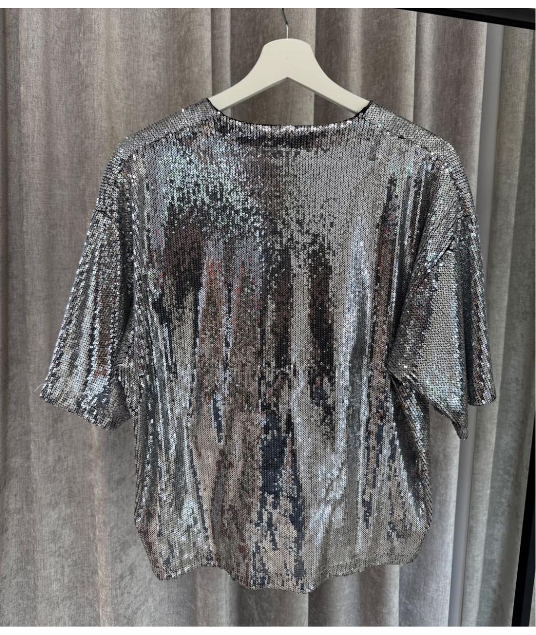 VALENTINO Антрацитовая синтетическая блузы, фото 2