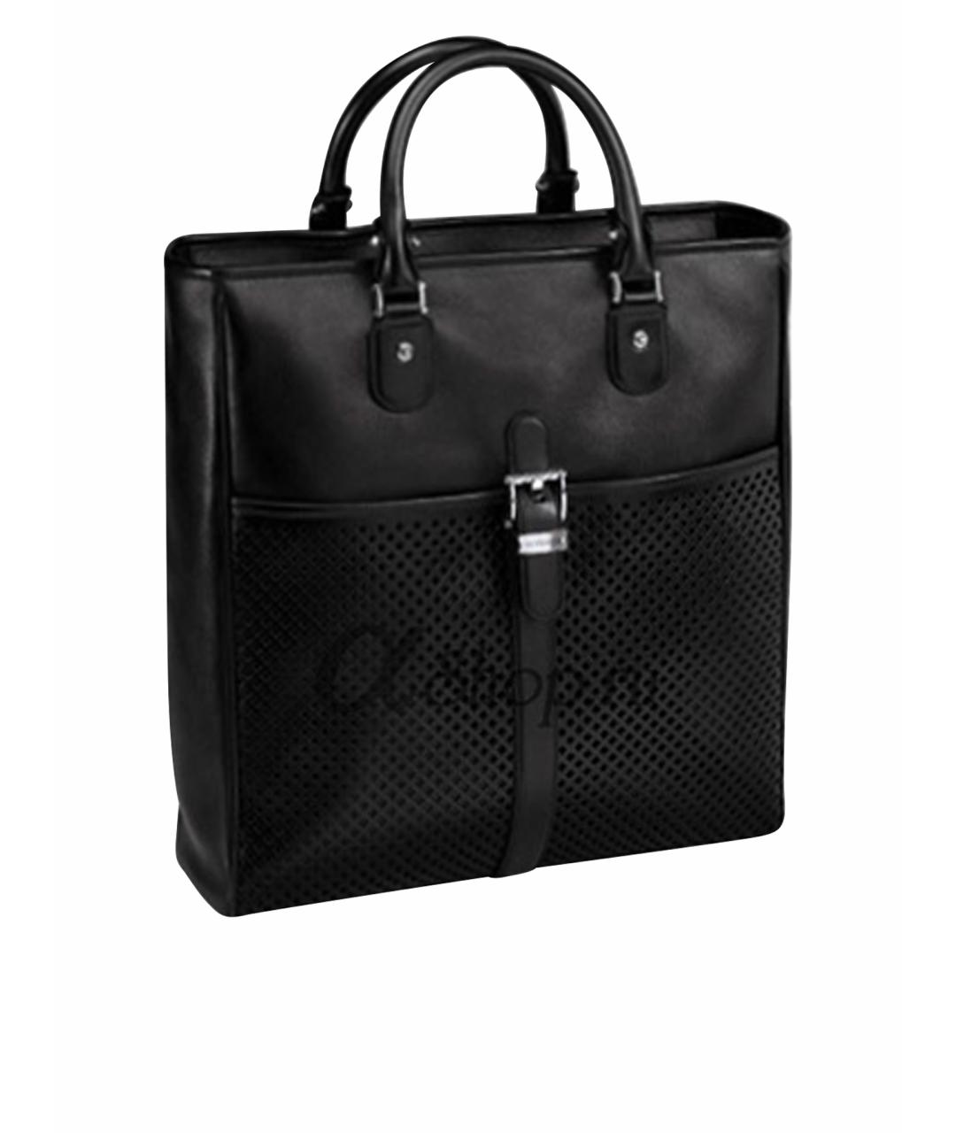 MONTBLANC Черная кожаная сумка тоут, фото 1