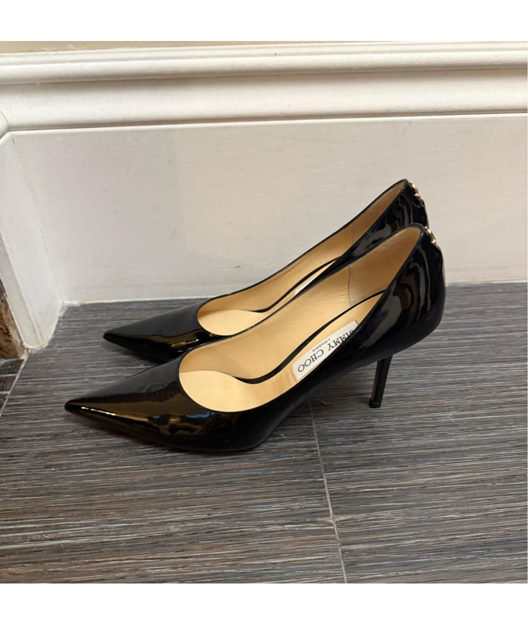 JIMMY CHOO Черные туфли из лакированной кожи, фото 5