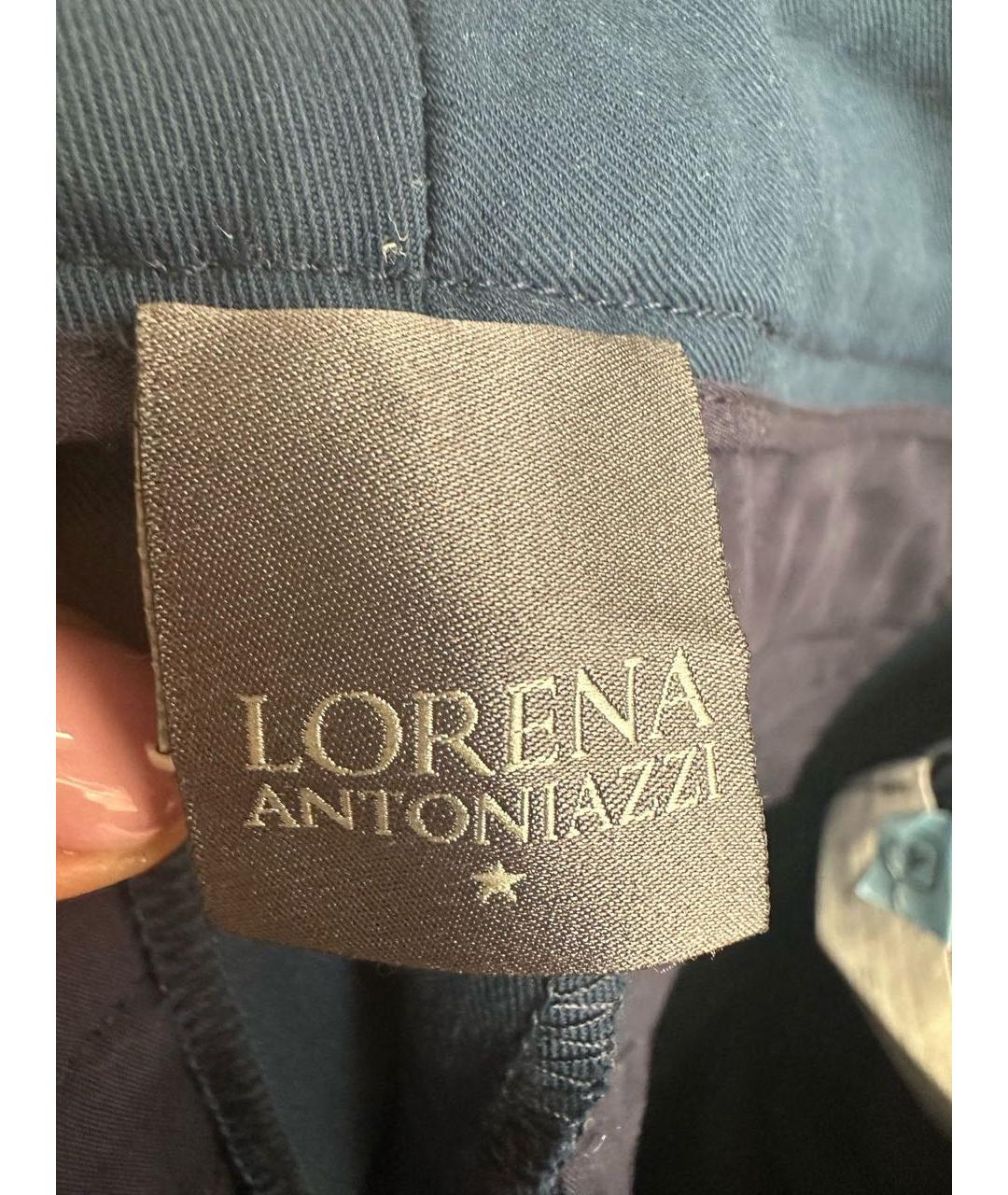 LORENA ANTONIAZZI Темно-синие хлопковые брюки узкие, фото 3