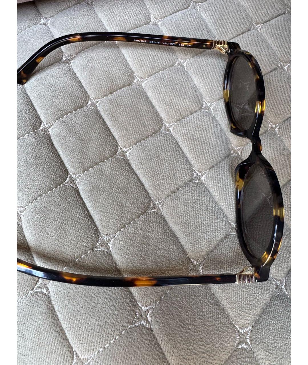 MIU MIU Коричневые пластиковые солнцезащитные очки, фото 2