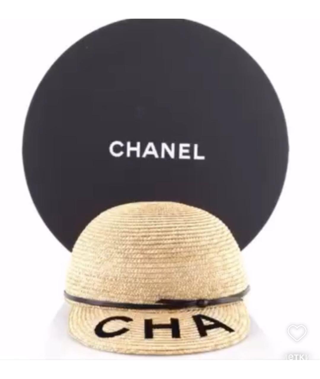 CHANEL Желтая соломенная панама, фото 6
