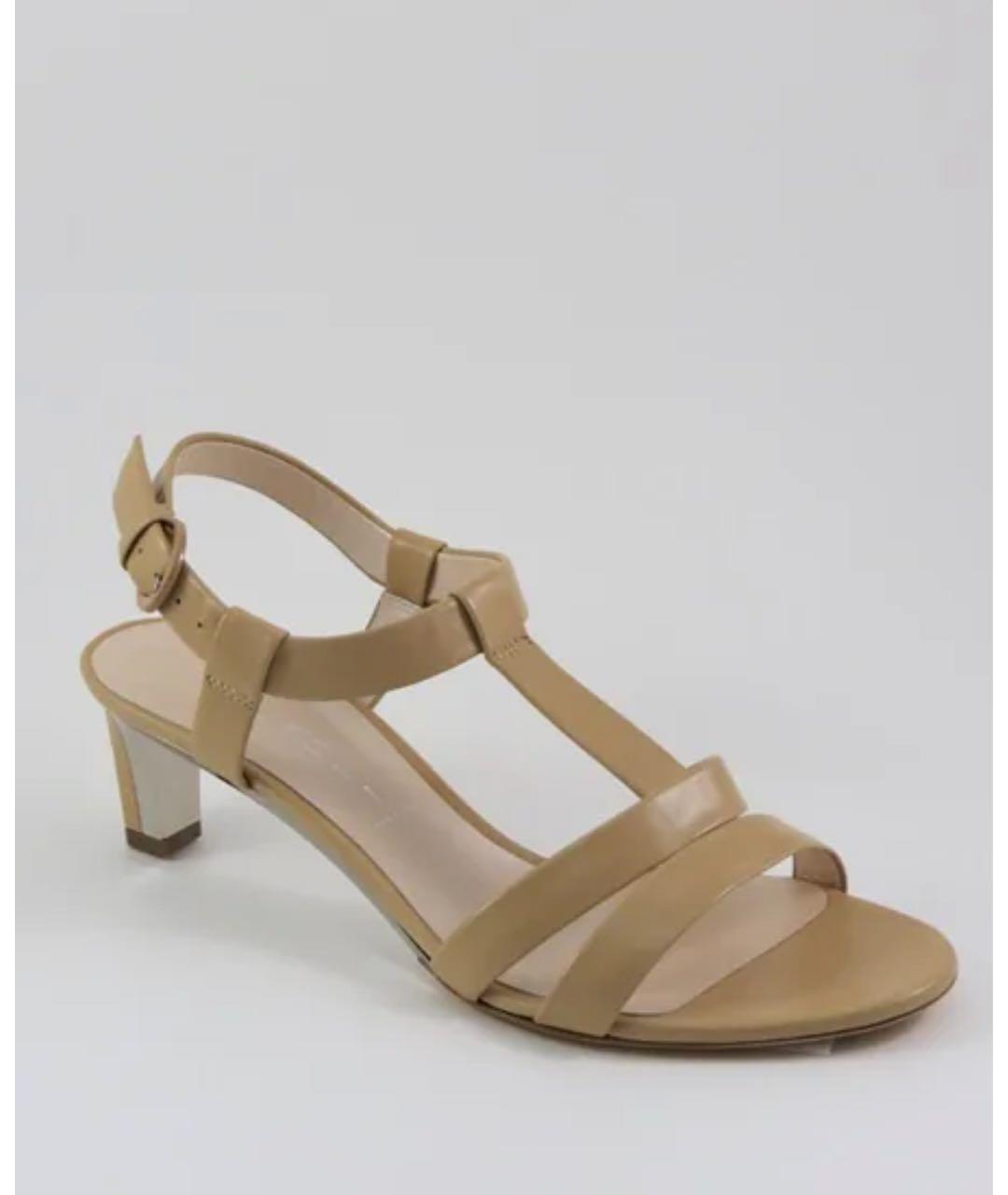 CASADEI Золотые кожаные босоножки, фото 4