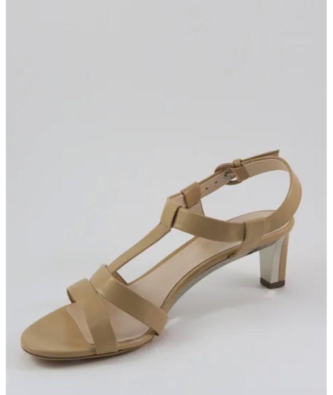 CASADEI Золотые кожаные босоножки, фото 2