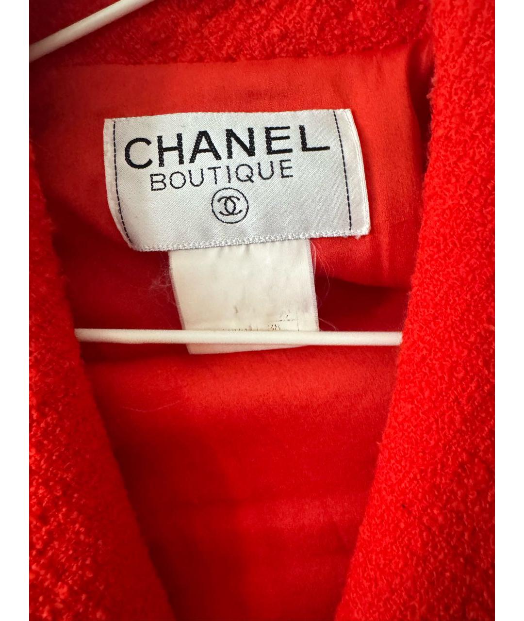 CHANEL Красный твидовый жакет/пиджак, фото 3