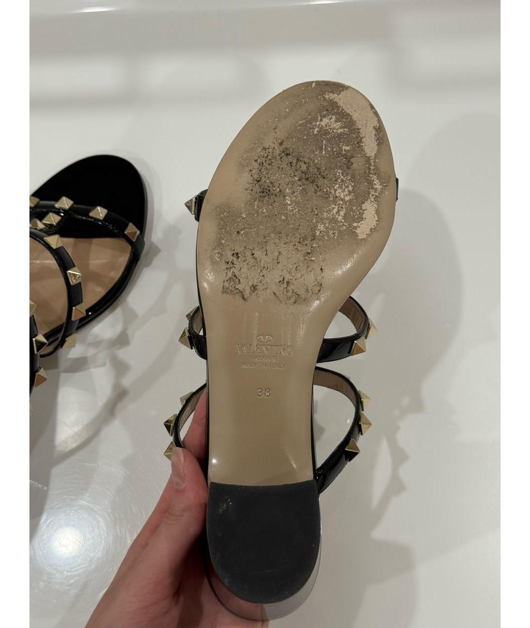 VALENTINO Черные мюли из лакированной кожи, фото 6