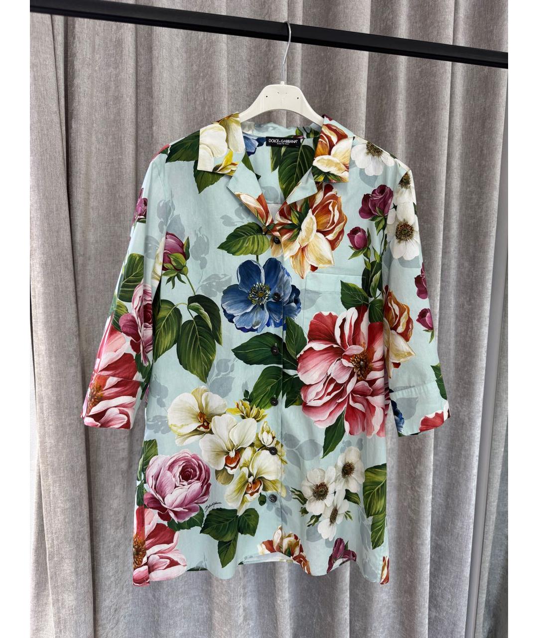 DOLCE&GABBANA Голубая хлопковая рубашка, фото 5