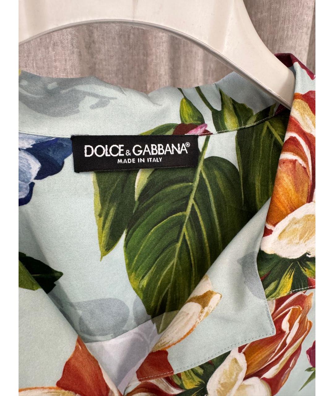 DOLCE&GABBANA Голубая хлопковая рубашка, фото 3