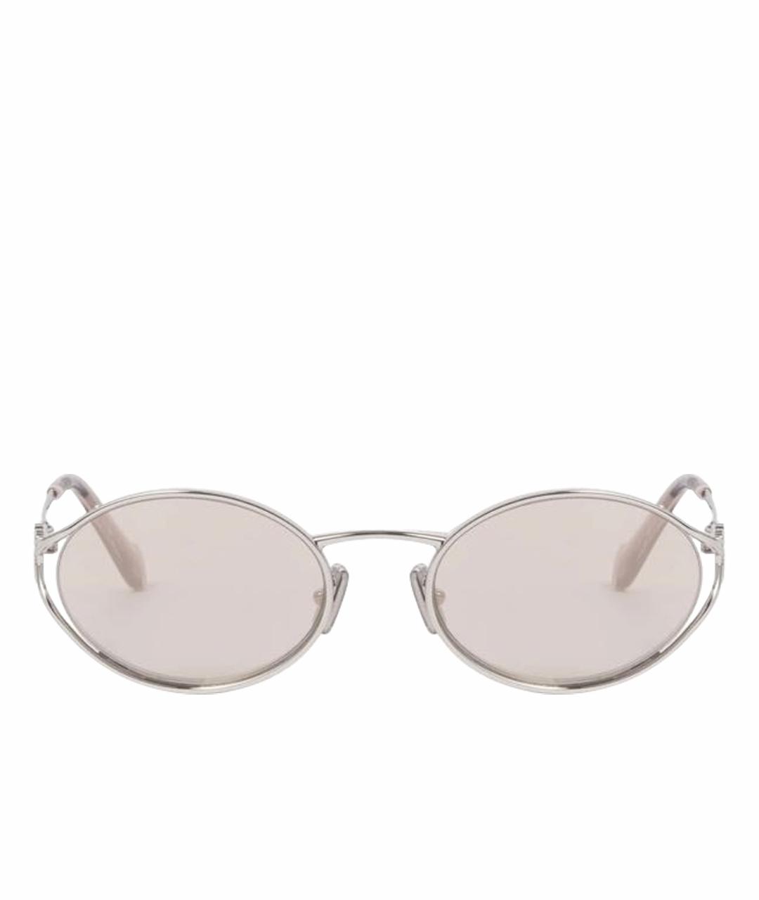 MIU MIU Серебряные металлические солнцезащитные очки, фото 1
