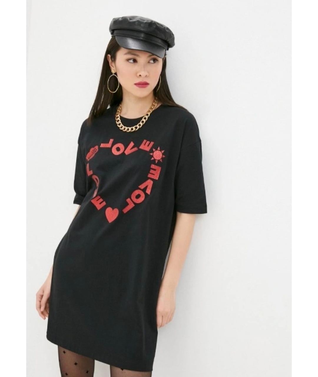 LOVE MOSCHINO Мульти хлопковое повседневное платье, фото 3