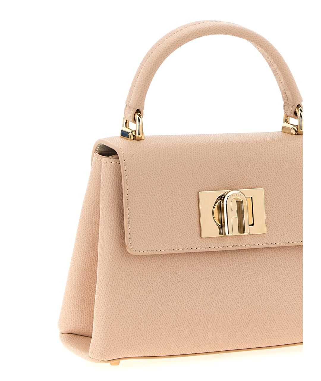 FURLA Розовая кожаная сумка с короткими ручками, фото 3