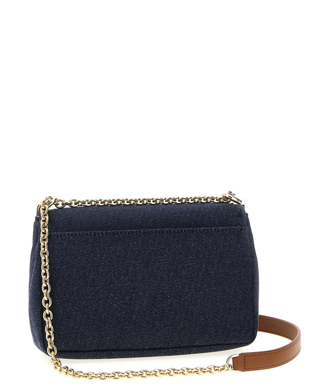 FURLA Темно-синяя хлопковая сумка через плечо, фото 2