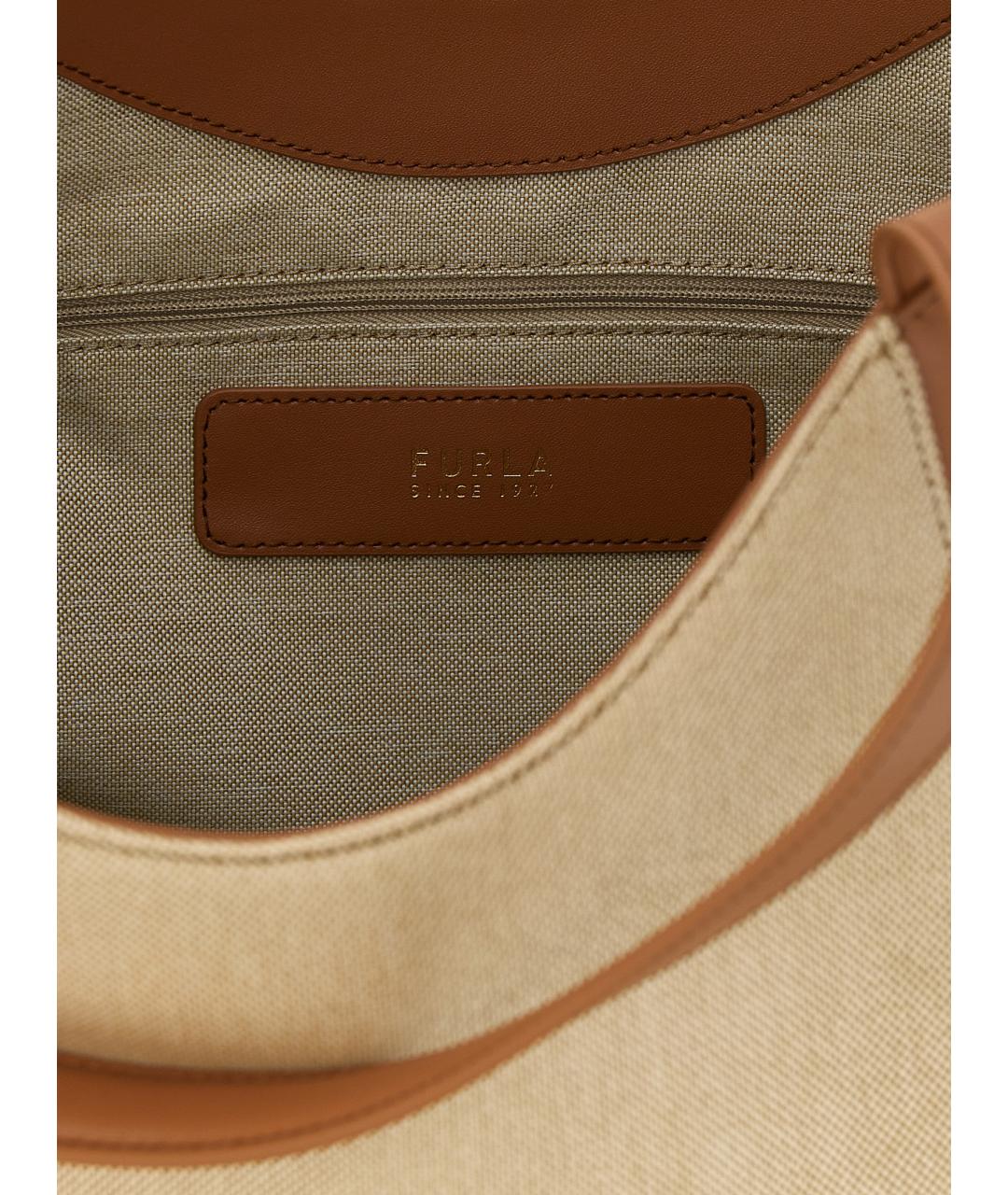 FURLA Бежевая хлопковая сумка тоут, фото 4