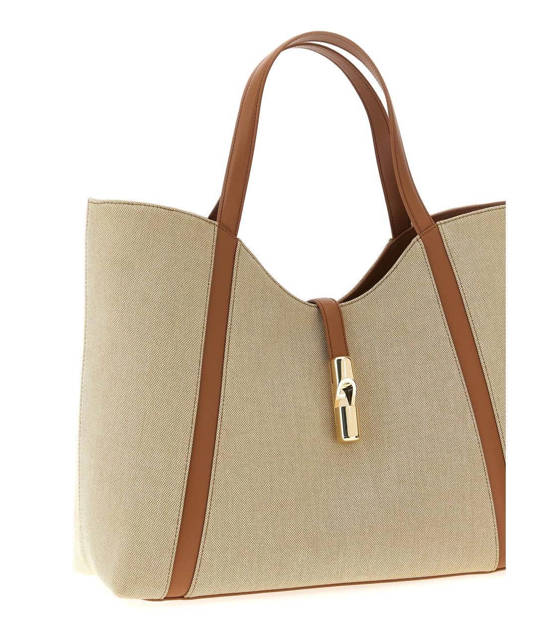 FURLA Бежевая хлопковая сумка тоут, фото 3