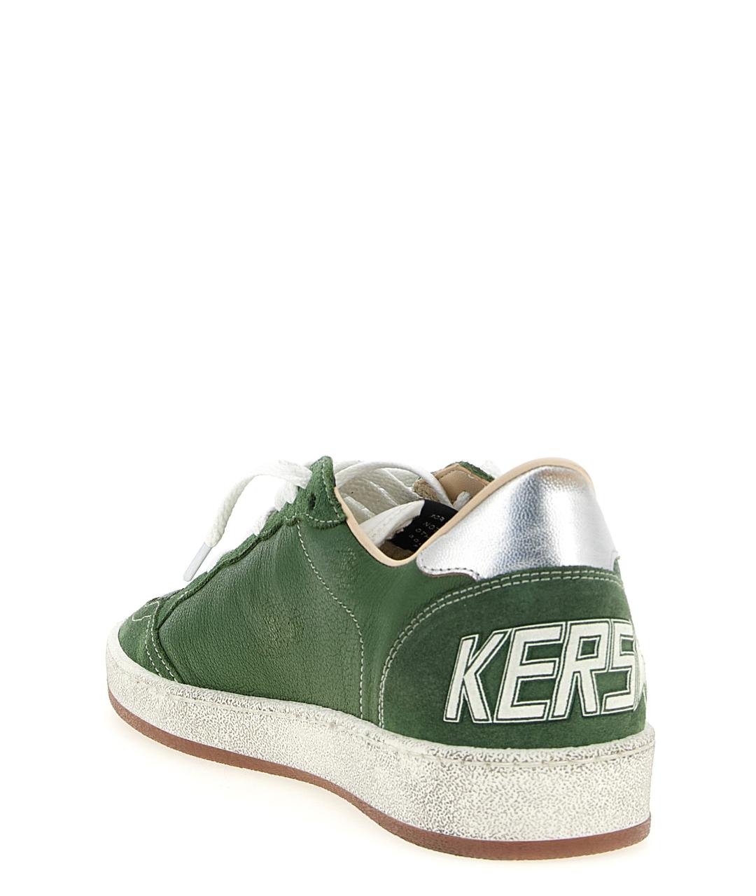GOLDEN GOOSE DELUXE BRAND Зеленые кожаные низкие кроссовки / кеды, фото 4