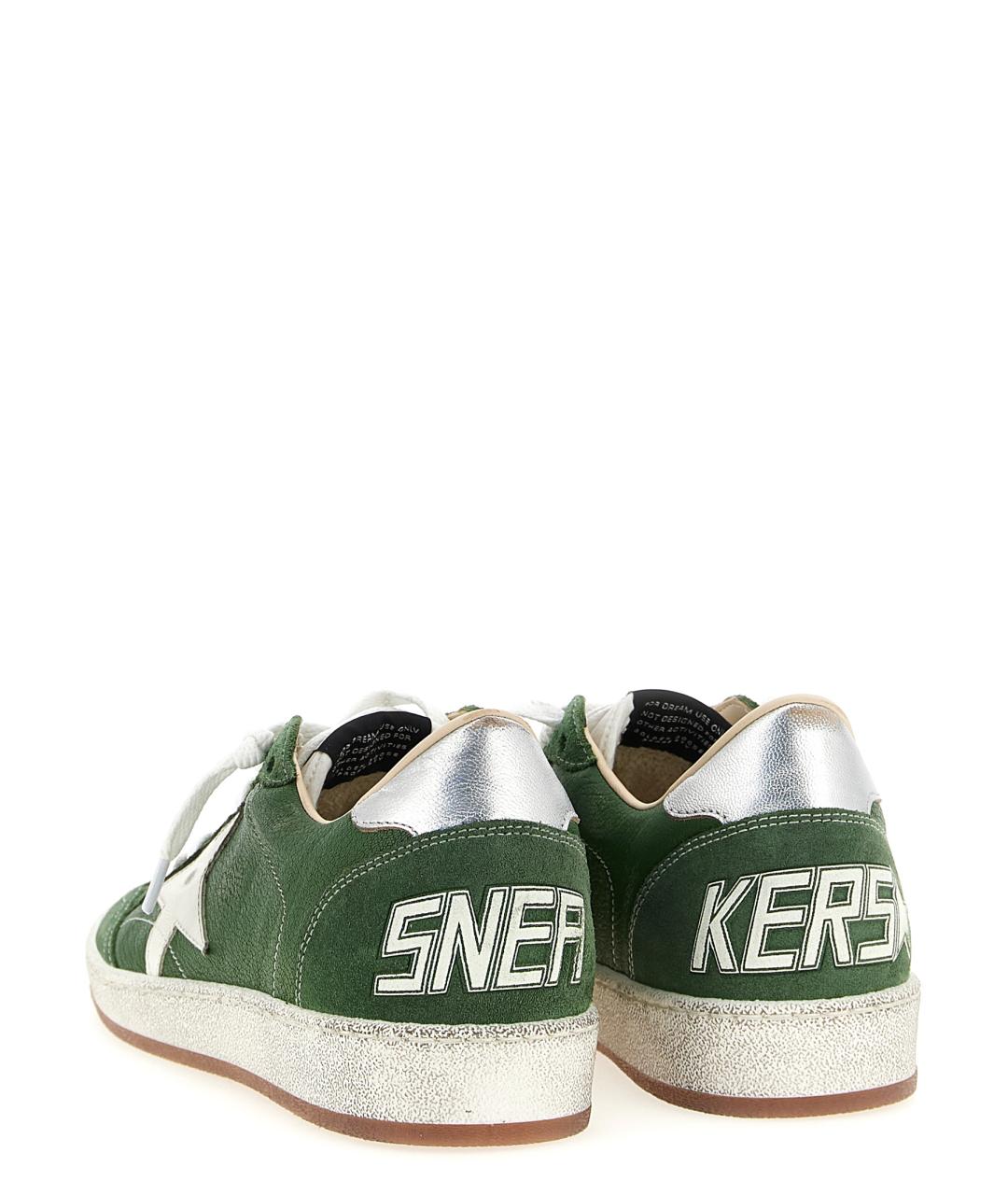GOLDEN GOOSE DELUXE BRAND Зеленые кожаные низкие кроссовки / кеды, фото 2