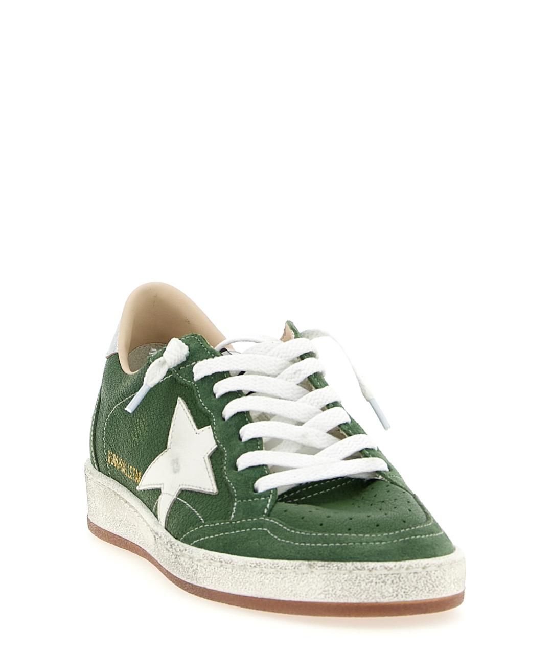 GOLDEN GOOSE DELUXE BRAND Зеленые кожаные низкие кроссовки / кеды, фото 3