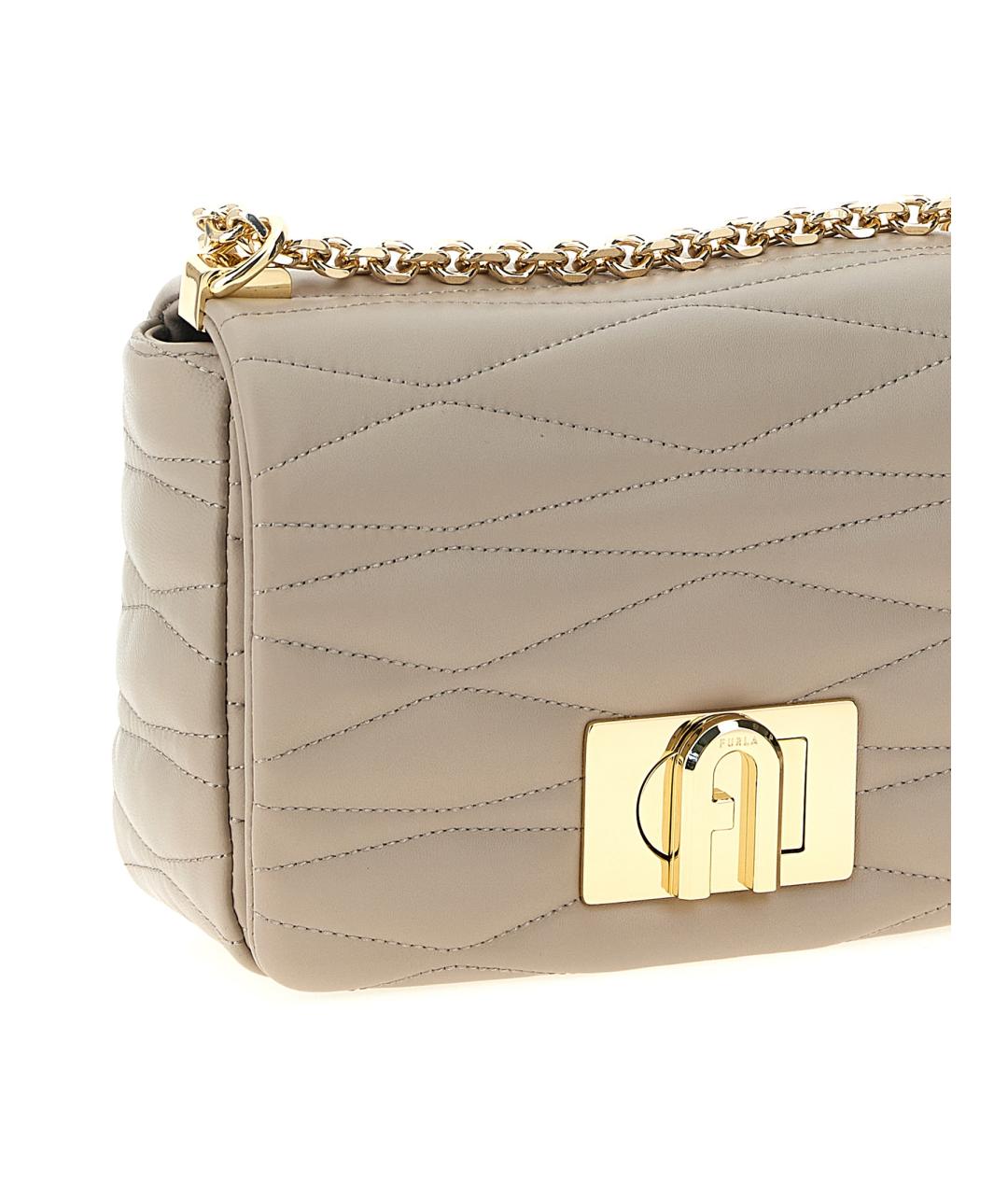 FURLA Бежевая кожаная сумка через плечо, фото 3