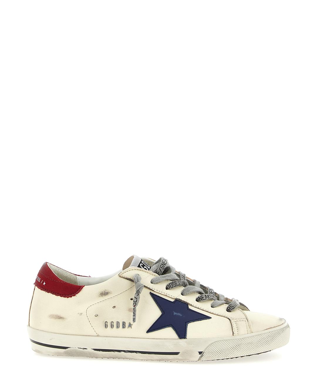 GOLDEN GOOSE DELUXE BRAND Бежевые кожаные низкие кроссовки / кеды, фото 1