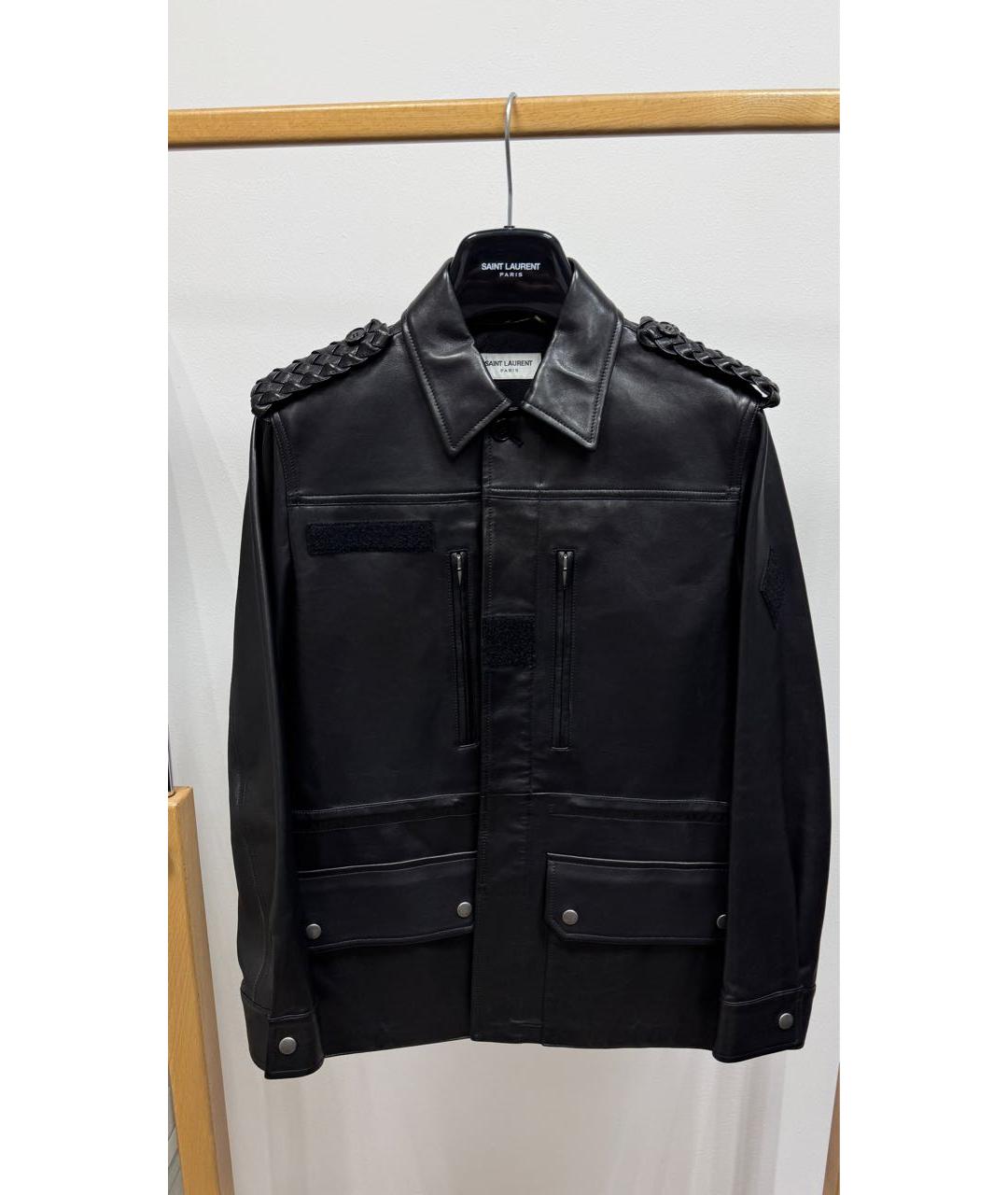 SAINT LAURENT Черная куртка из экзотической кожи, фото 8