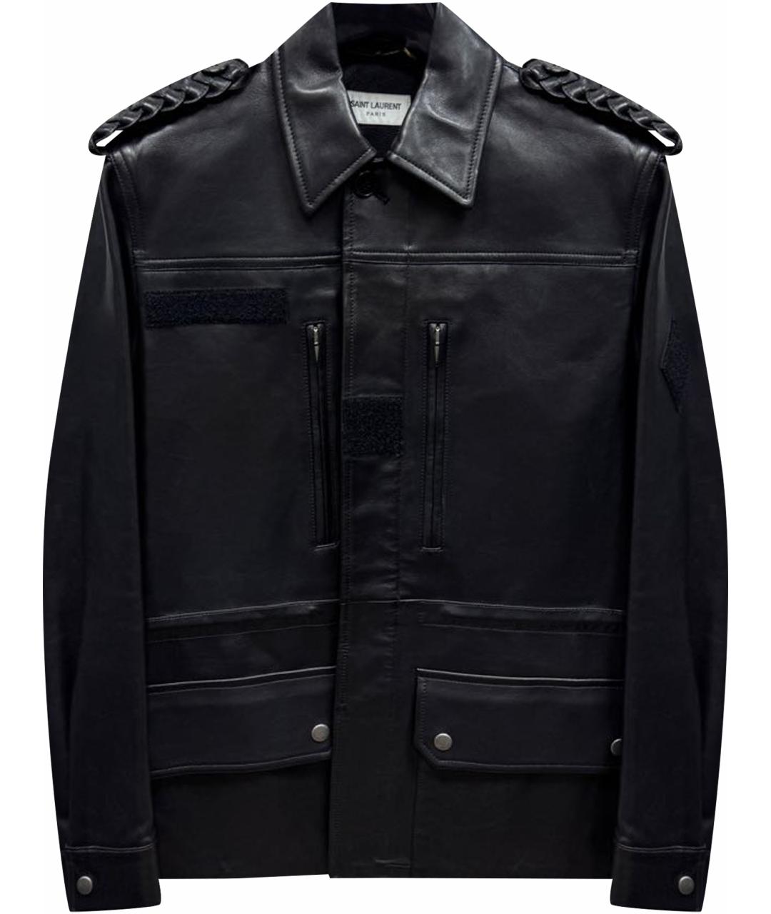 SAINT LAURENT Черная куртка из экзотической кожи, фото 1