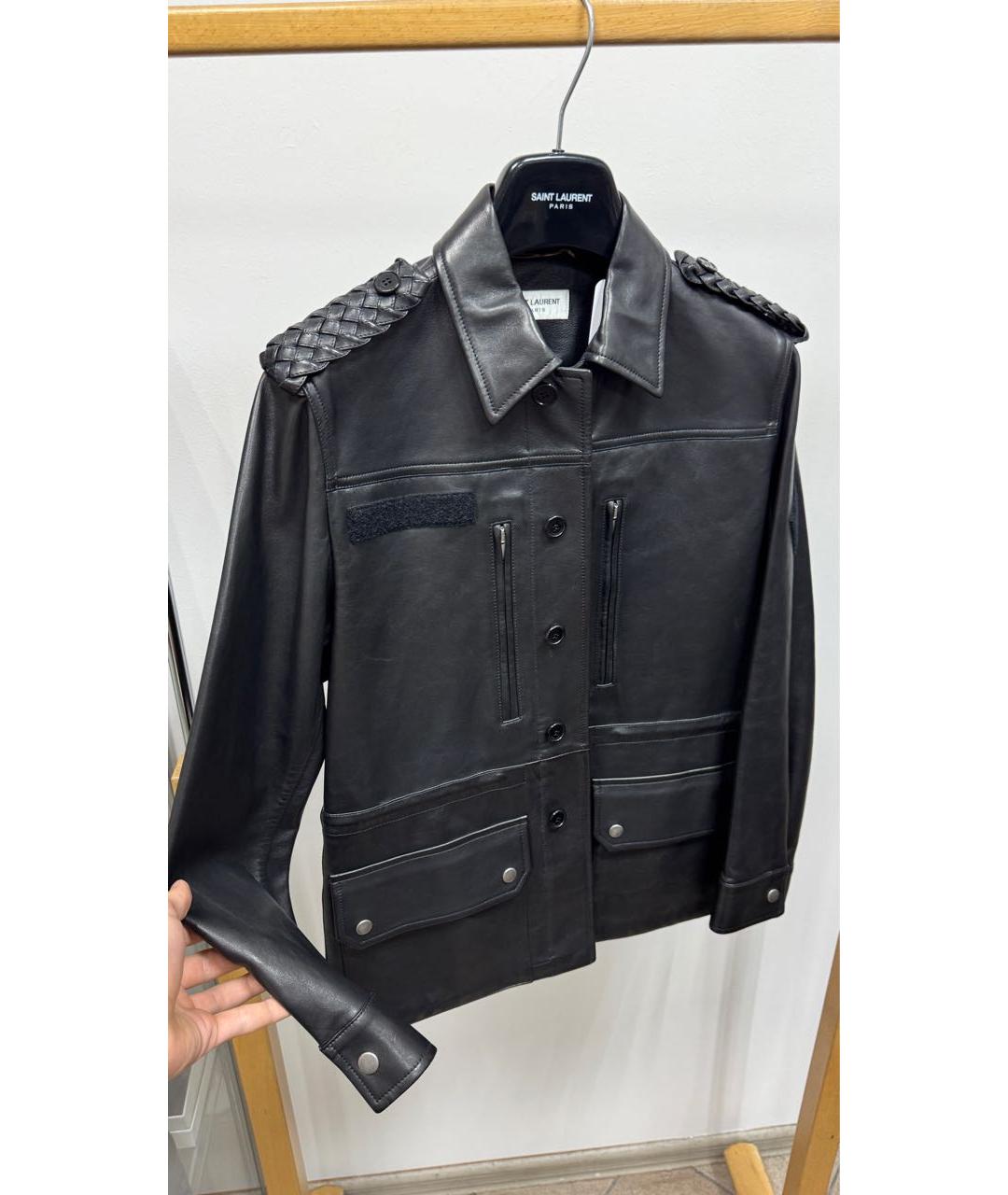 SAINT LAURENT Черная куртка из экзотической кожи, фото 6