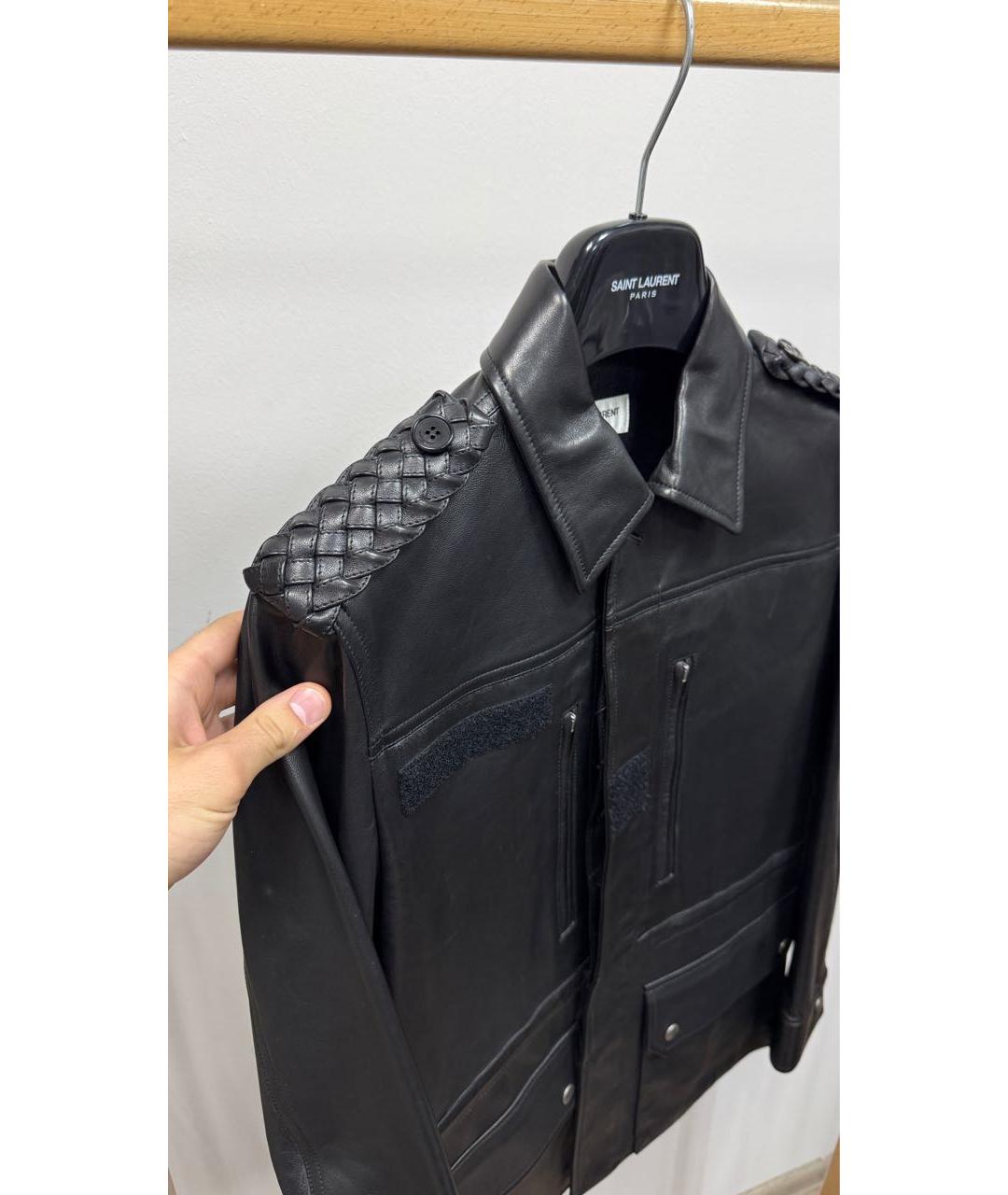 SAINT LAURENT Черная куртка из экзотической кожи, фото 2
