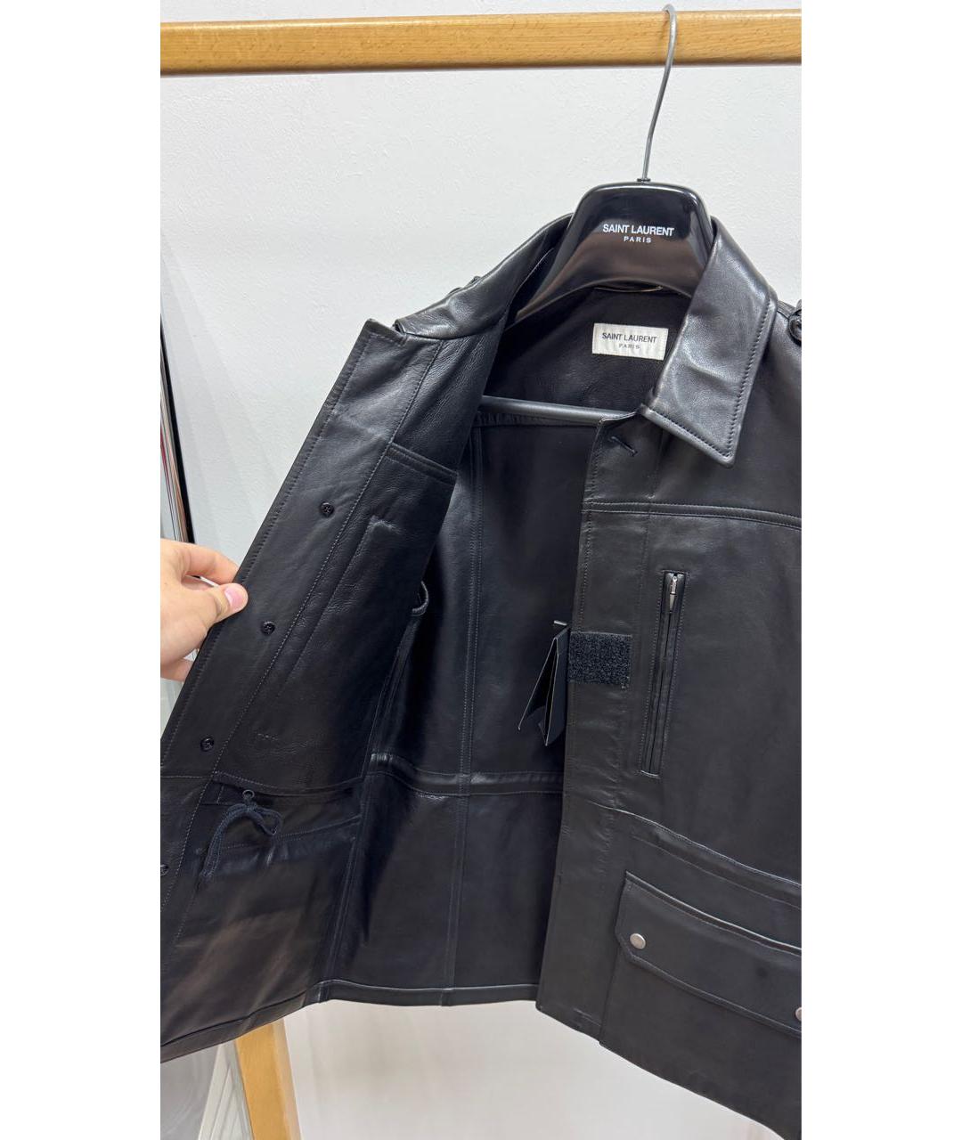 SAINT LAURENT Черная куртка из экзотической кожи, фото 5