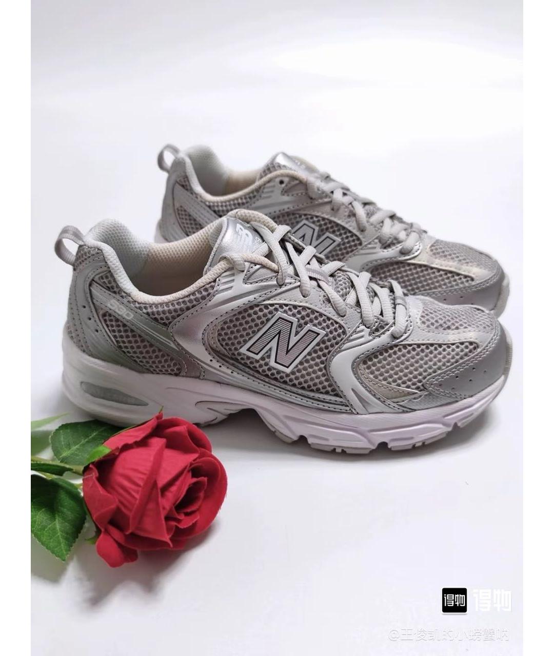 NEW BALANCE Серебряные текстильные кроссовки, фото 5