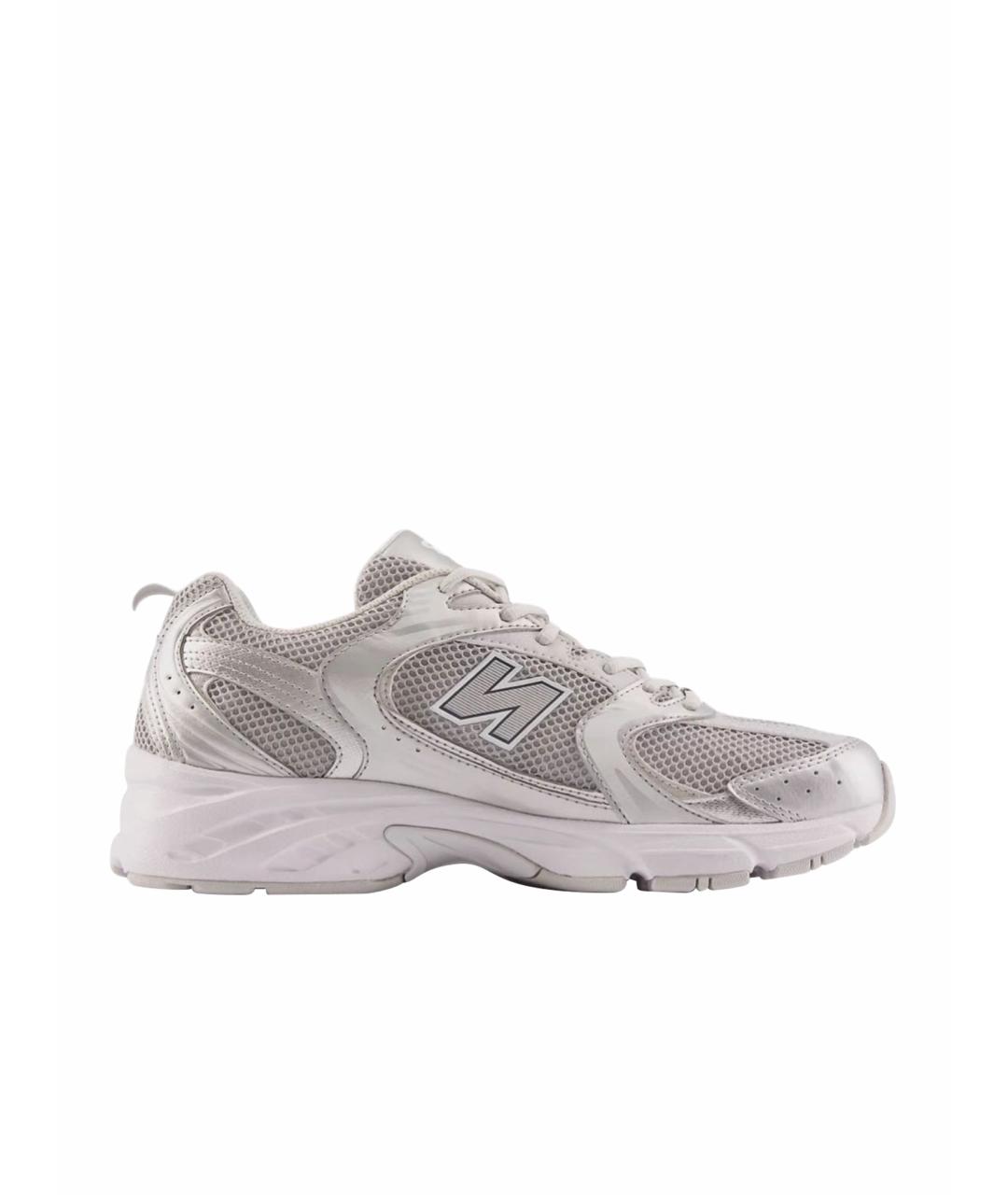 NEW BALANCE Серебряные текстильные кроссовки, фото 1