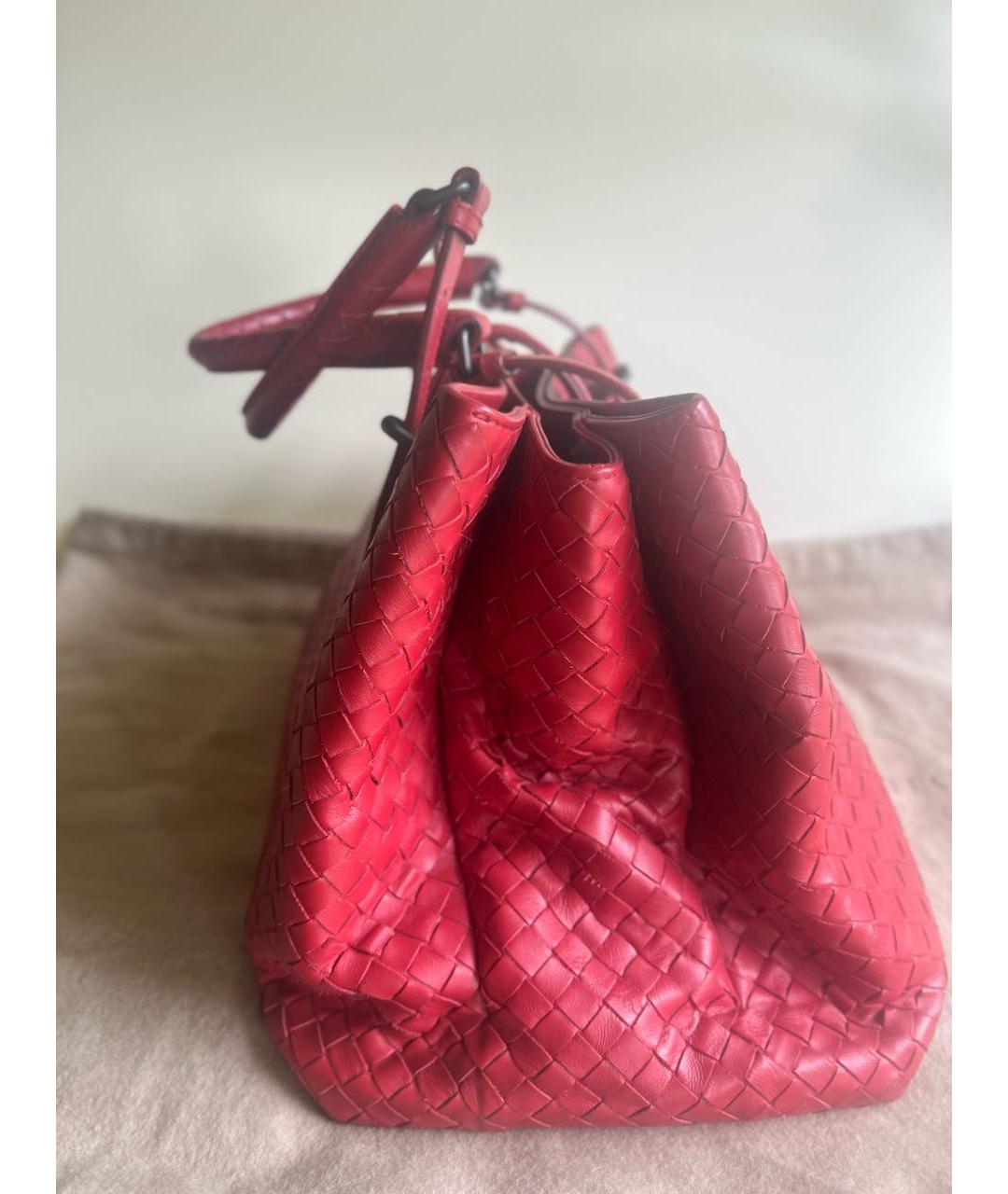 BOTTEGA VENETA Красная кожаная сумка тоут, фото 4