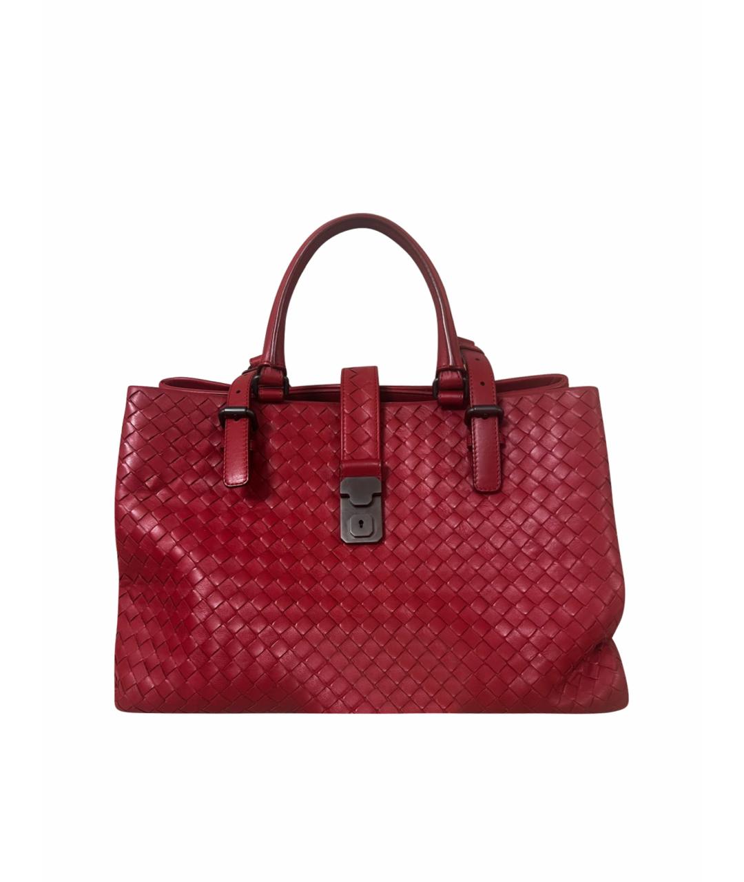 BOTTEGA VENETA Красная кожаная сумка тоут, фото 1