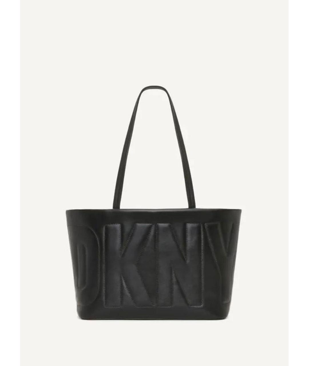 DKNY Черная кожаная сумка тоут, фото 6