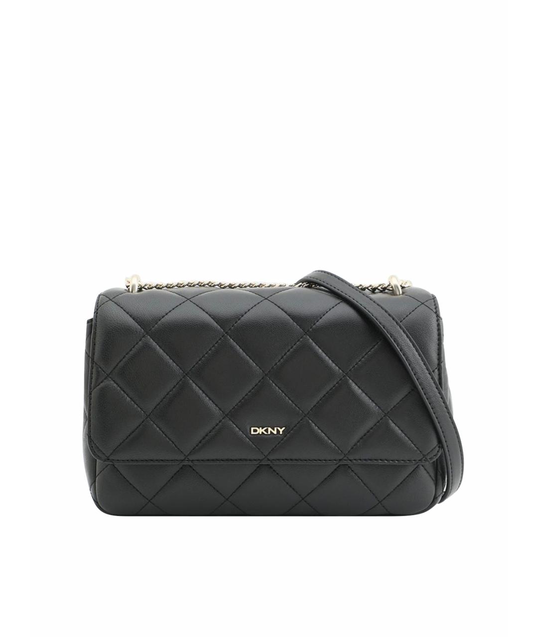 DKNY Черная кожаная сумка через плечо, фото 1