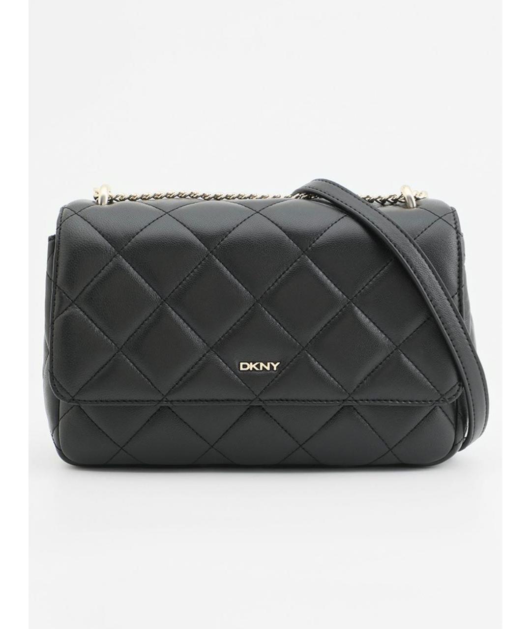 DKNY Черная кожаная сумка через плечо, фото 6