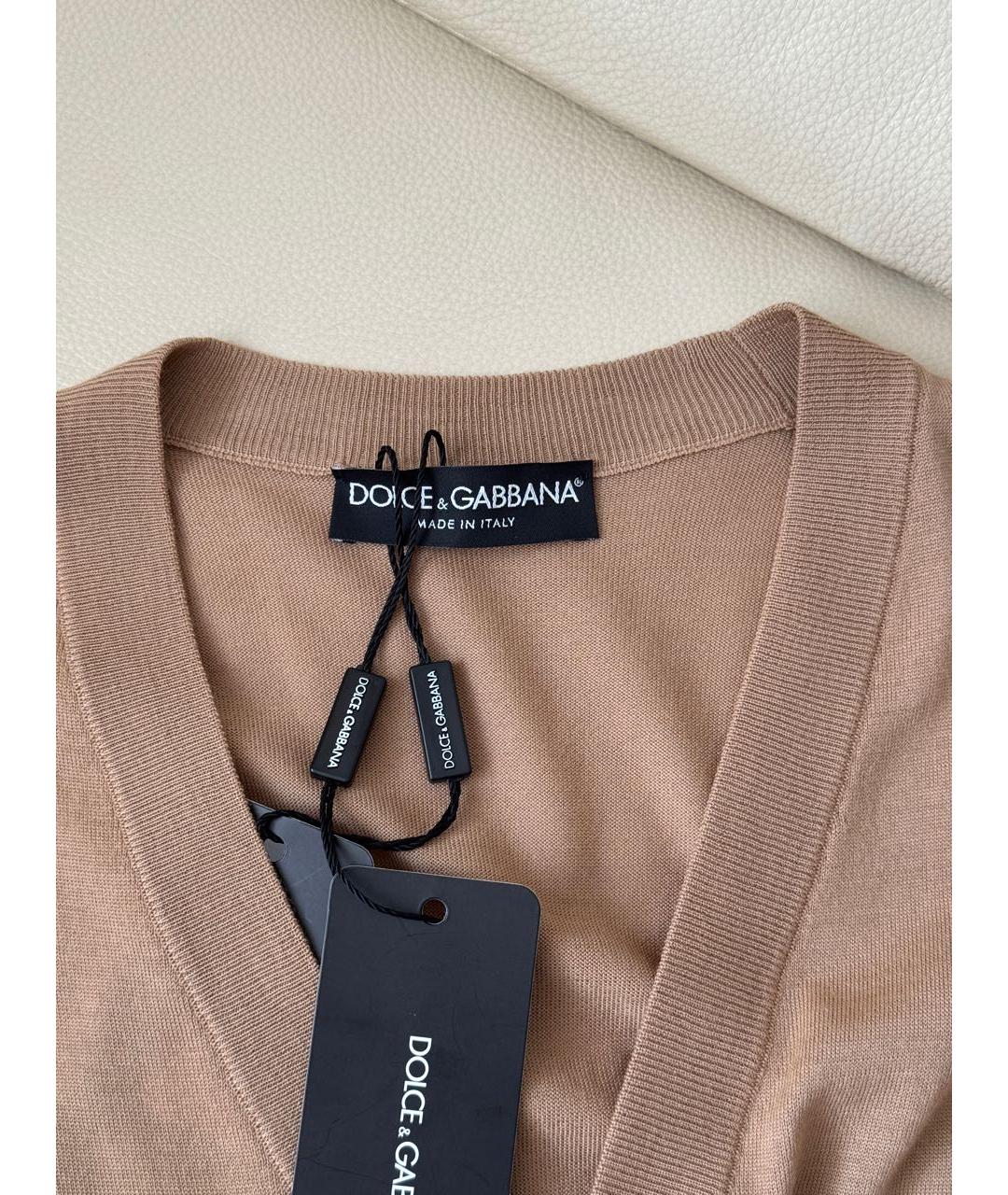 DOLCE&GABBANA Бежевый шерстяной джемпер / свитер, фото 3