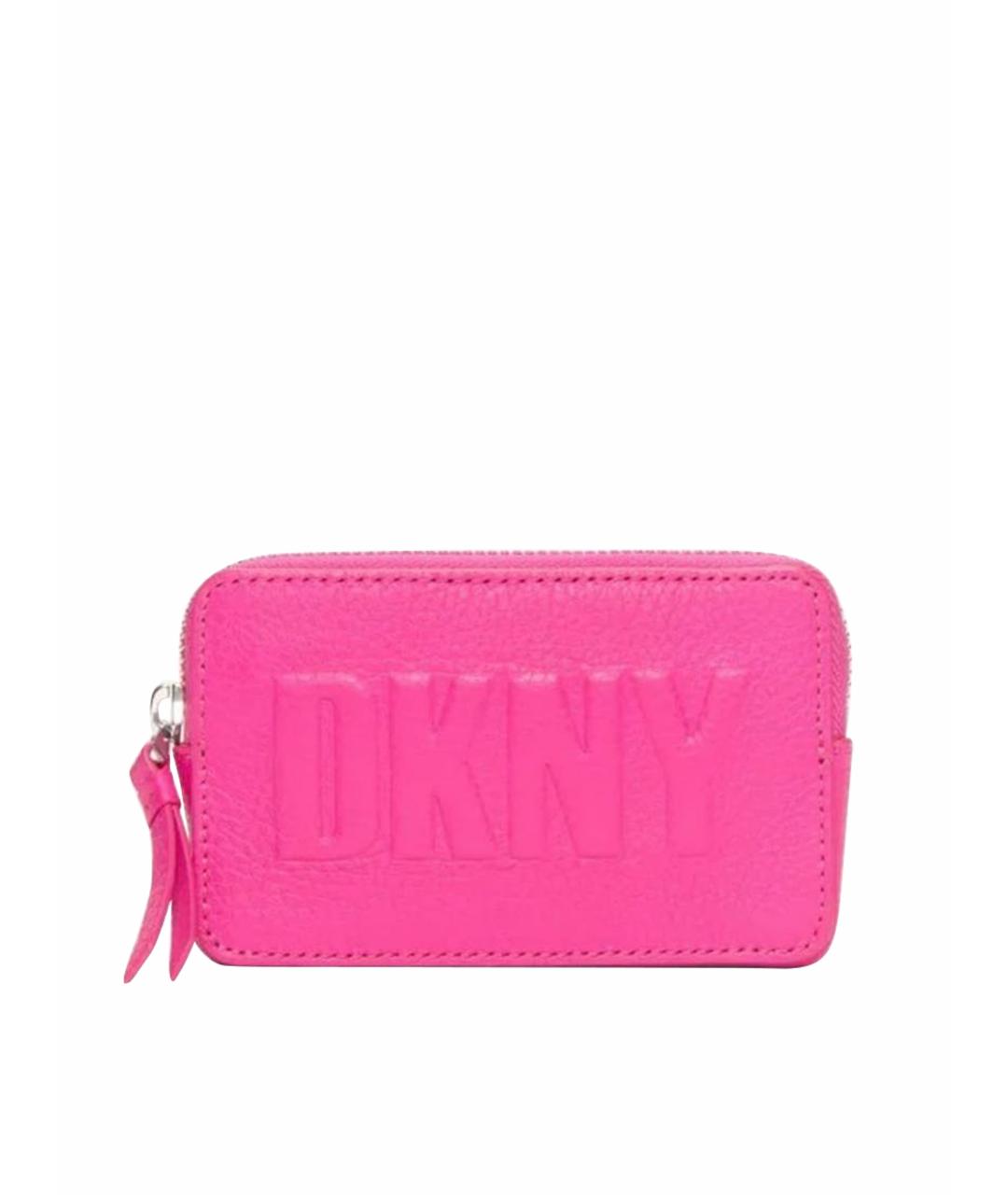 DKNY Розовый кожаный кошелек, фото 1
