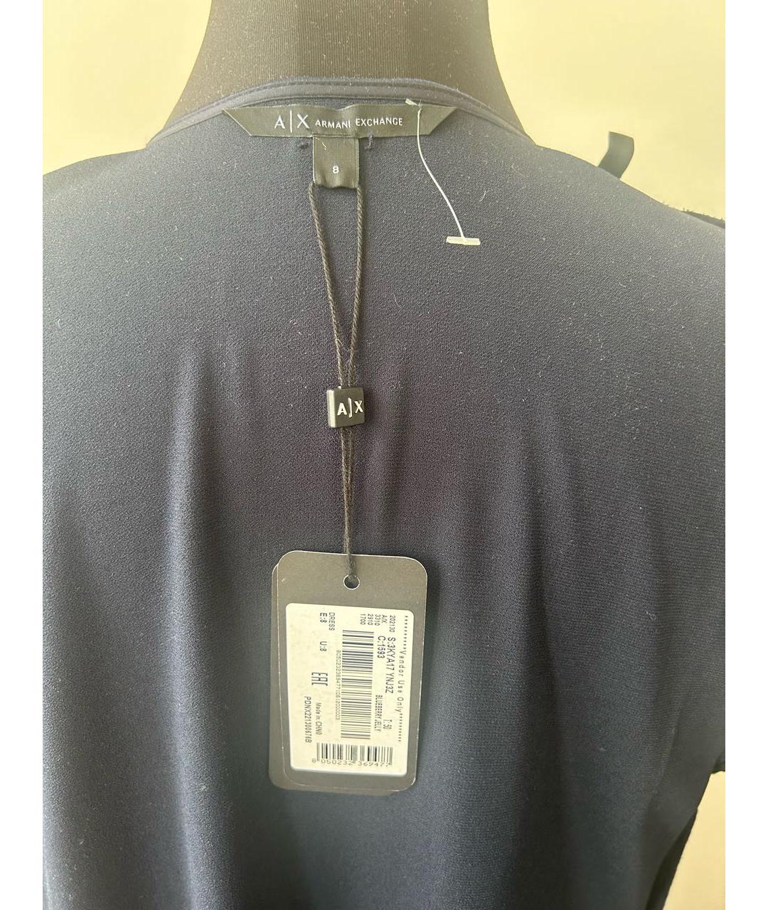 ARMANI EXCHANGE Темно-синее полиэстеровое повседневное платье, фото 4