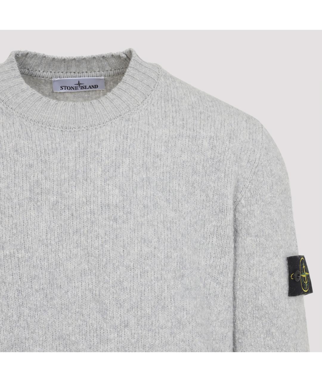 STONE ISLAND Серый шерстяной джемпер / свитер, фото 5