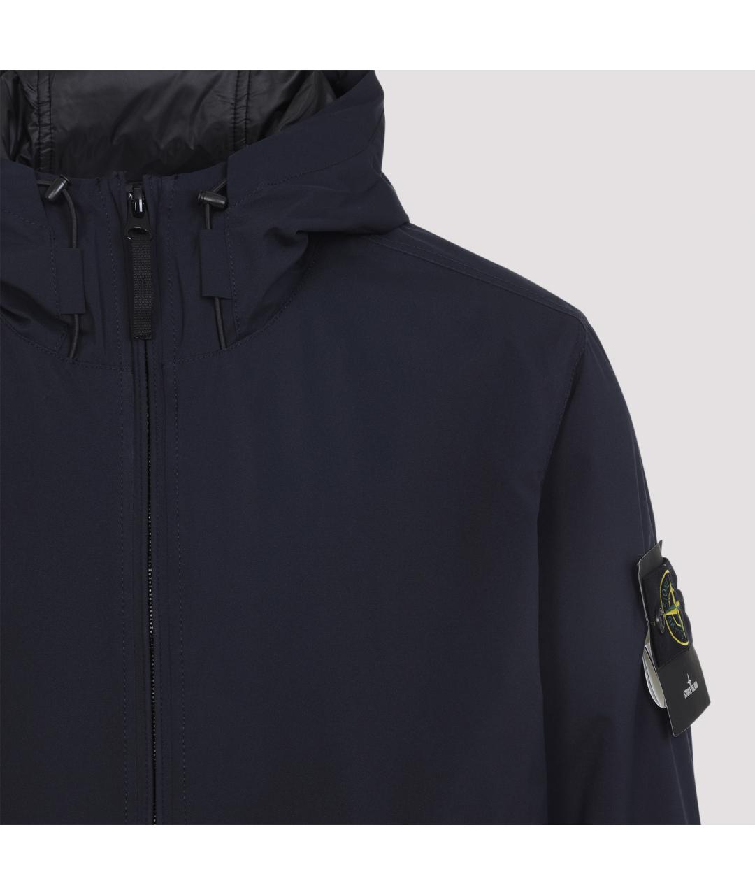STONE ISLAND Темно-синяя полиэстеровая парка, фото 4
