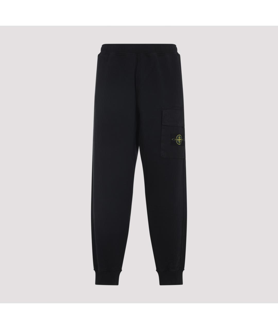 STONE ISLAND Черные хлопковые повседневные брюки, фото 1