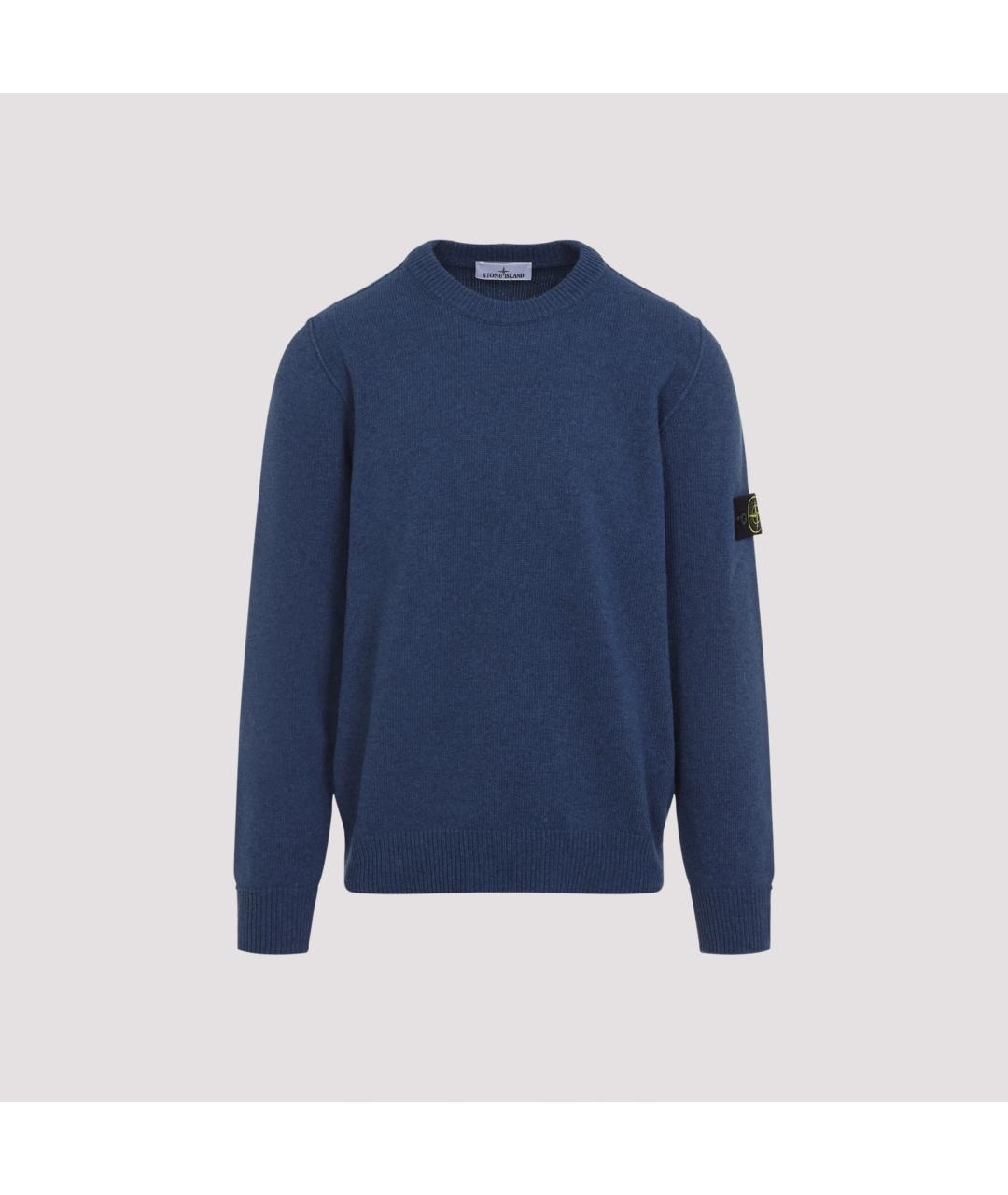 STONE ISLAND Синий шерстяной джемпер / свитер, фото 2