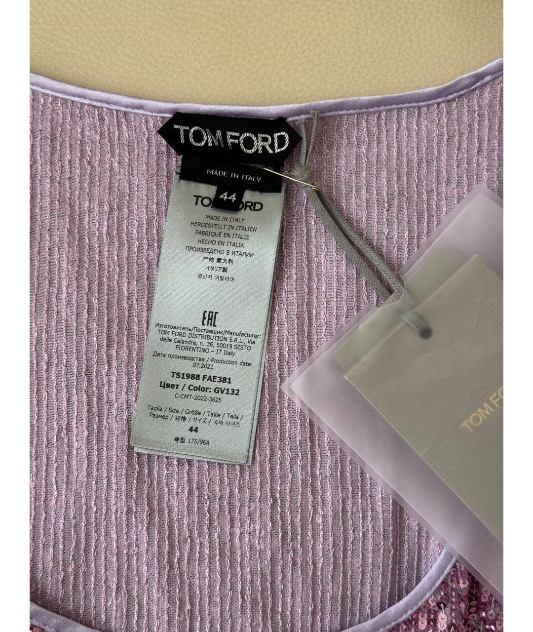 TOM FORD Фиолетовая полиэстеровая футболка, фото 3