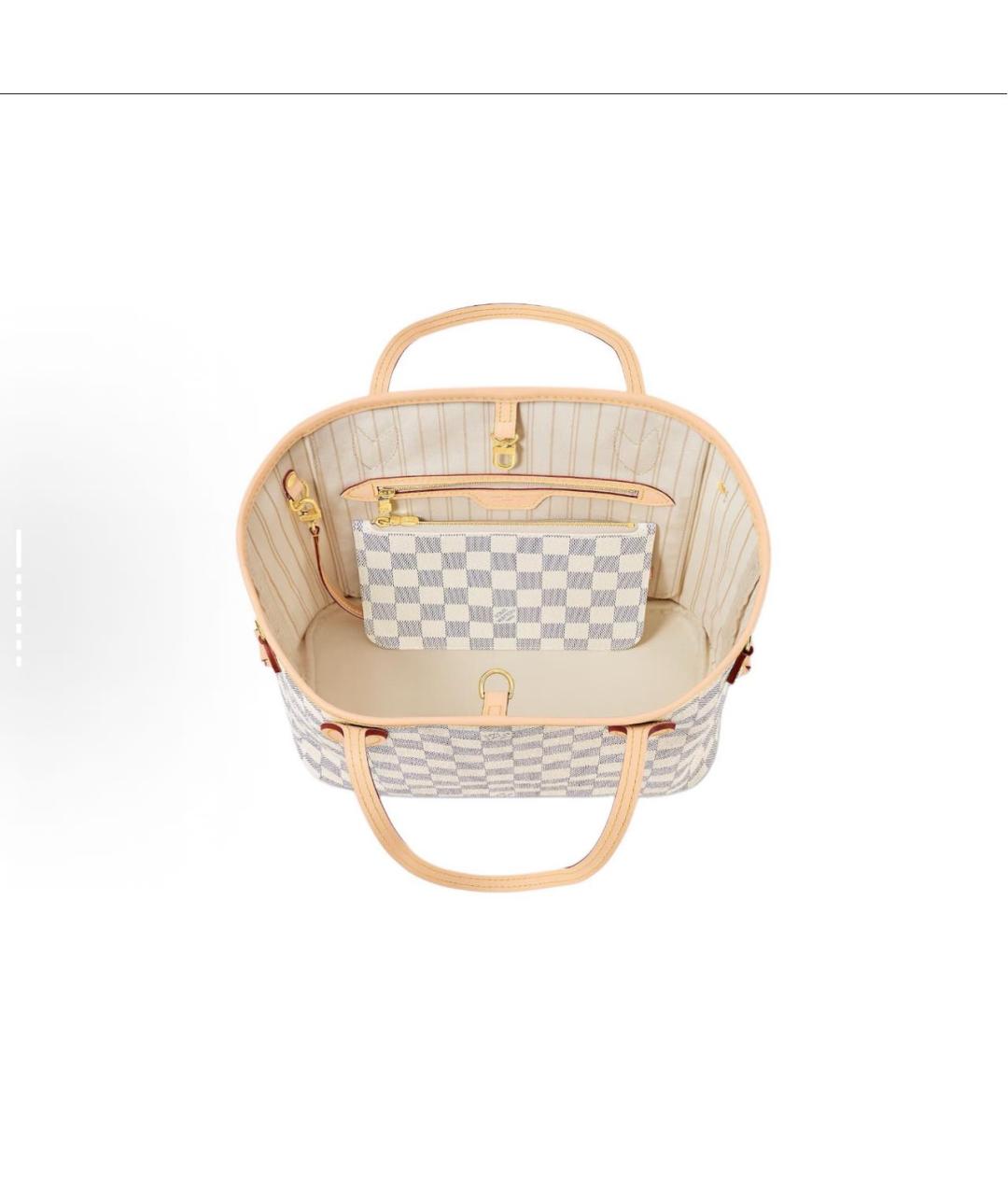 LOUIS VUITTON Бежевая кожаная сумка тоут, фото 3