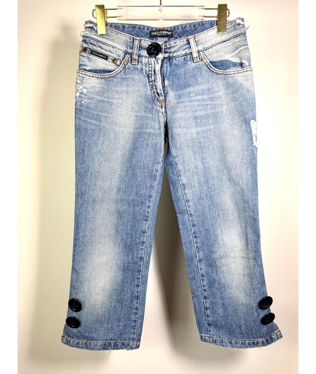 DOLCE&GABBANA Голубые деним бриджи, фото 3